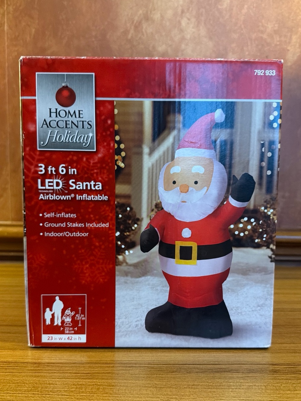 3ft 6in LED Santa Airblown Inflatable Holiday Yard Decor Home Accents TESTED